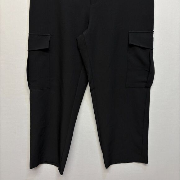 Zara Women Wide Leg Utility Cargo Pants Size XXL 2XL Black D061 -30 - Picture 14 of 16